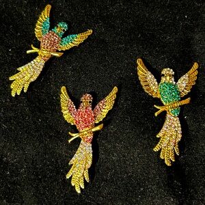 Bird Brooch - Pick ONE - Rhinestones and Gold Tone - NWOT